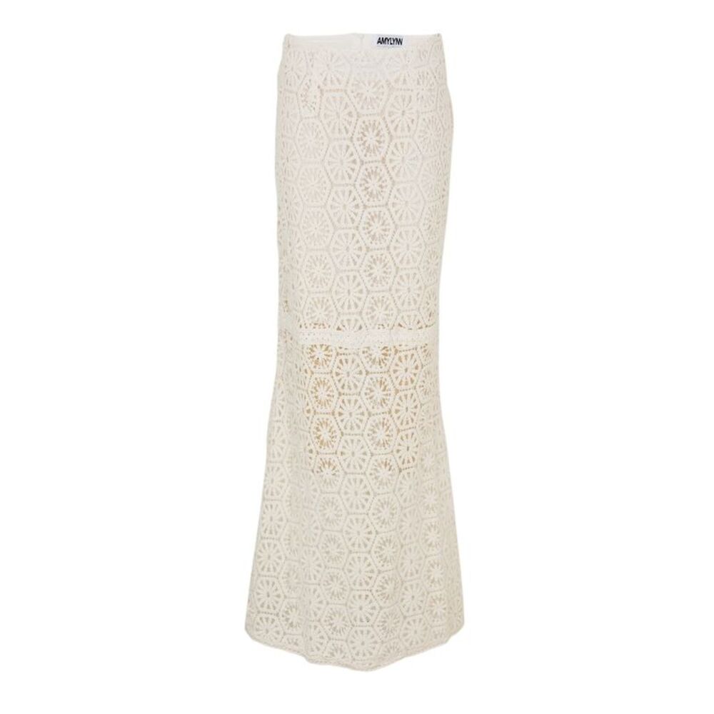 AmyLynn Womens/Ladies Crochet Maxi Skirt / White